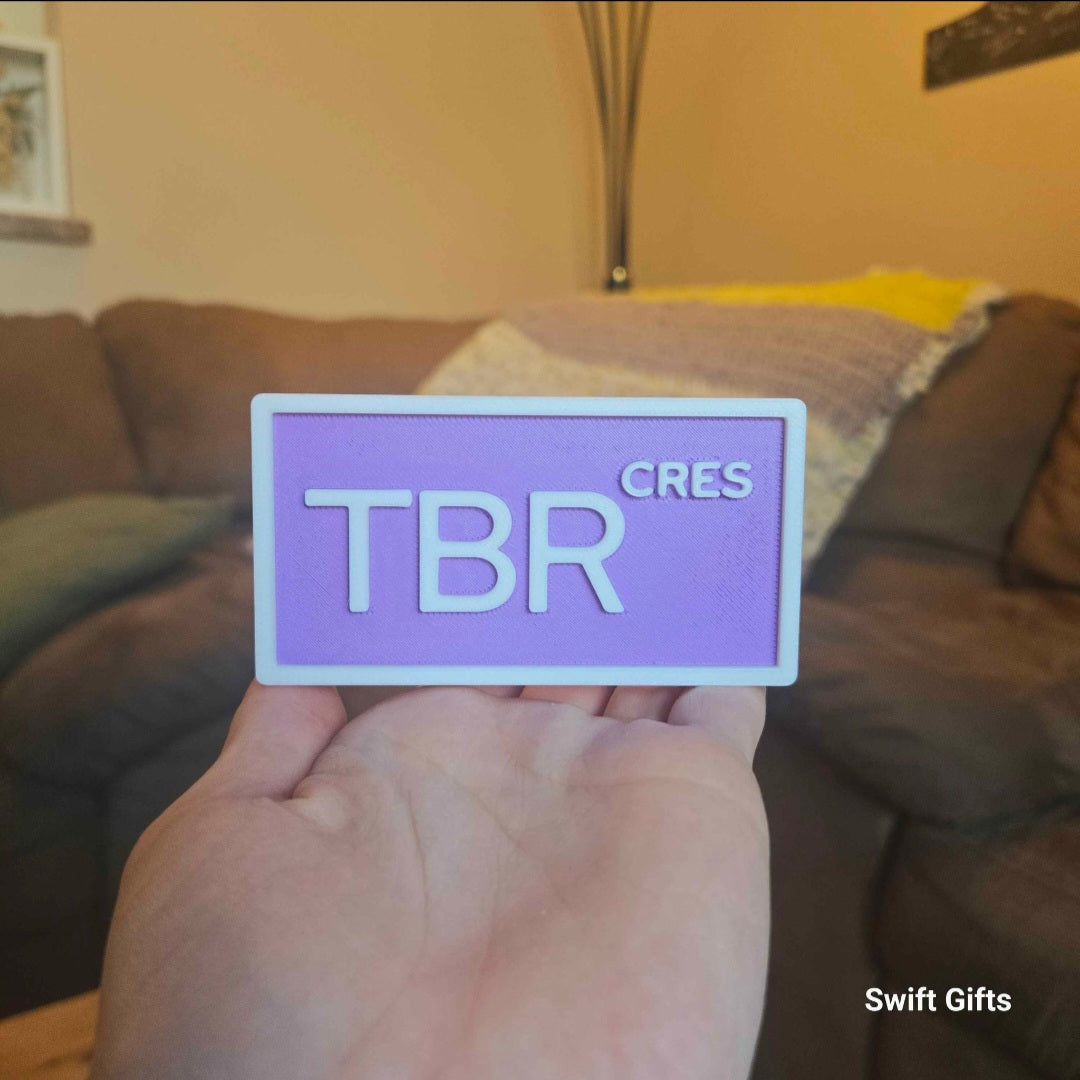 TBR Crescent Bookshelf Sign