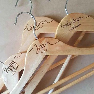 Engraved Wooden Wedding Hangers