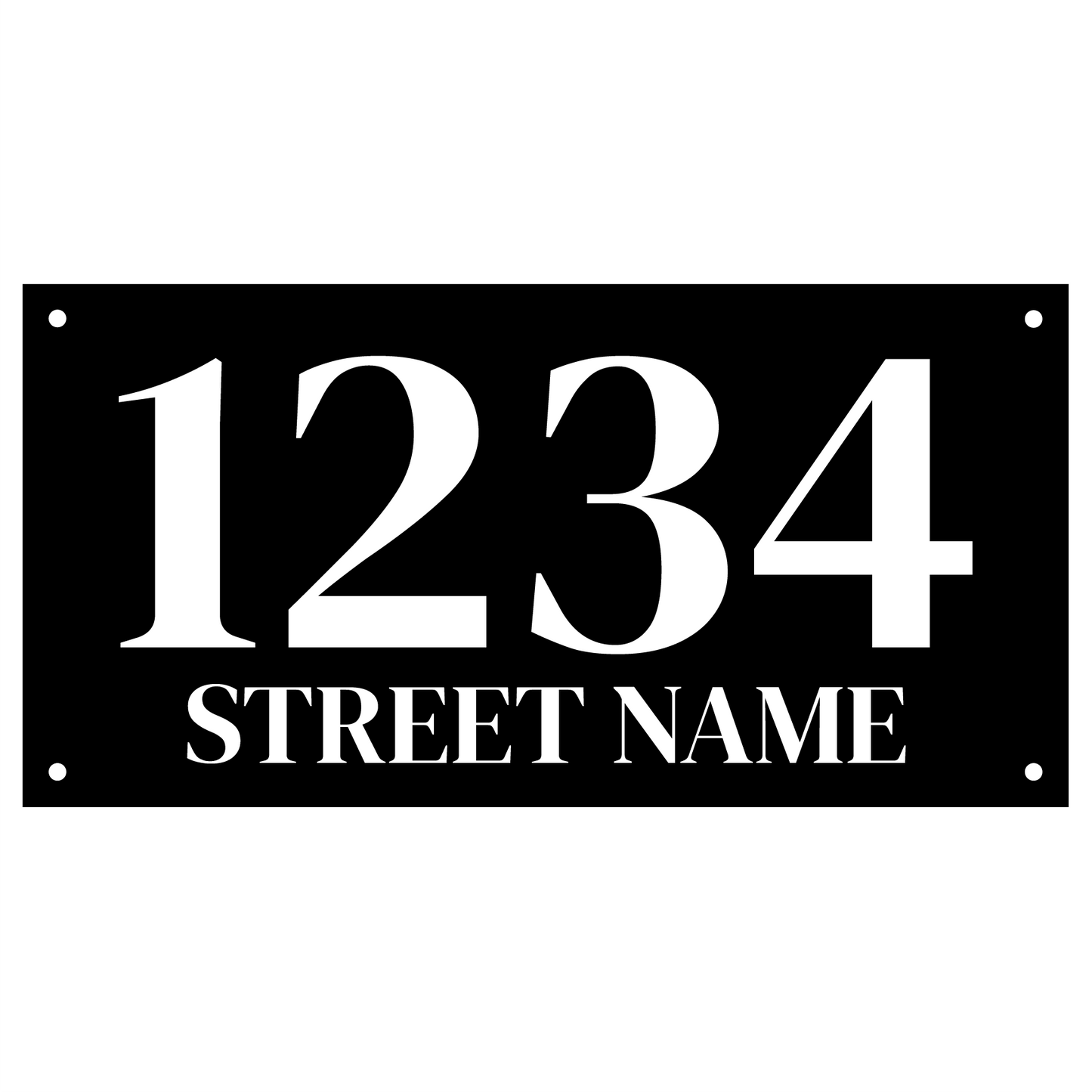 Bold Horizontal Metal Address Sign