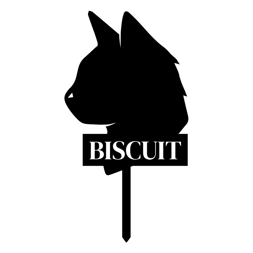 Cat Head Pet Memorial Grave Marker