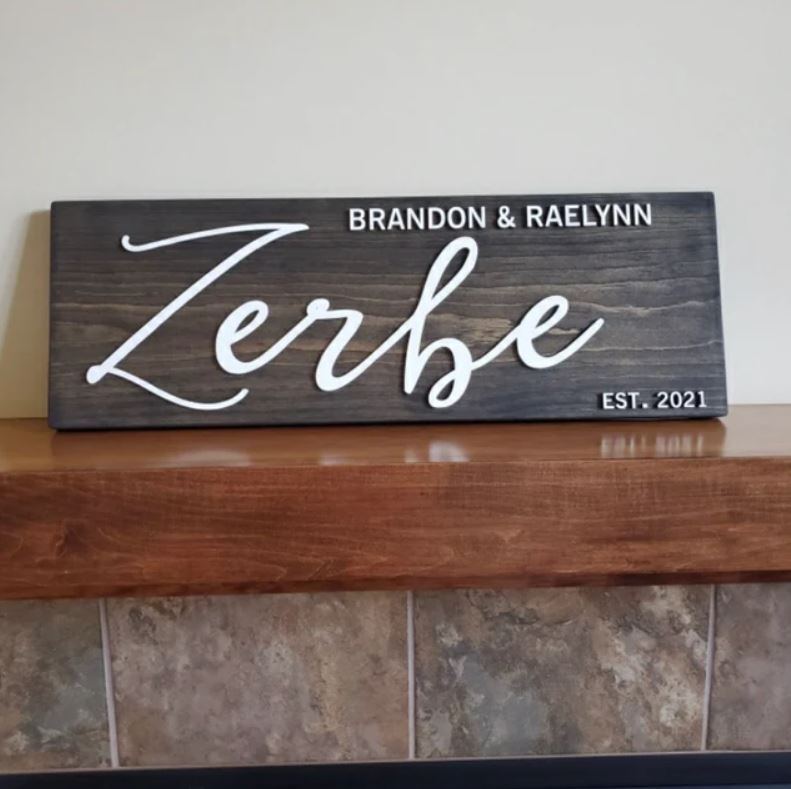 Personalized Family Name & Established Sign