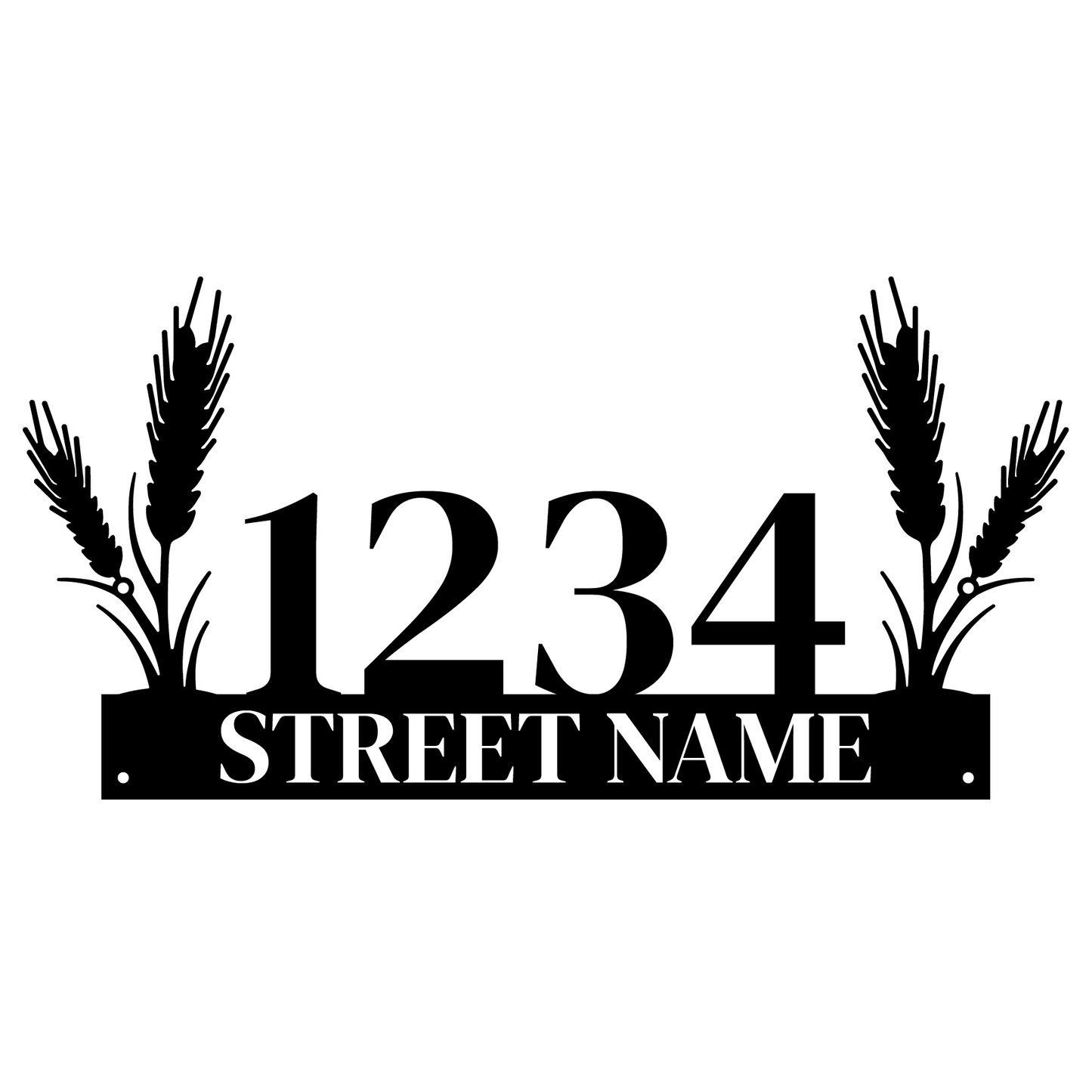 Rustic Wheat Address Sign