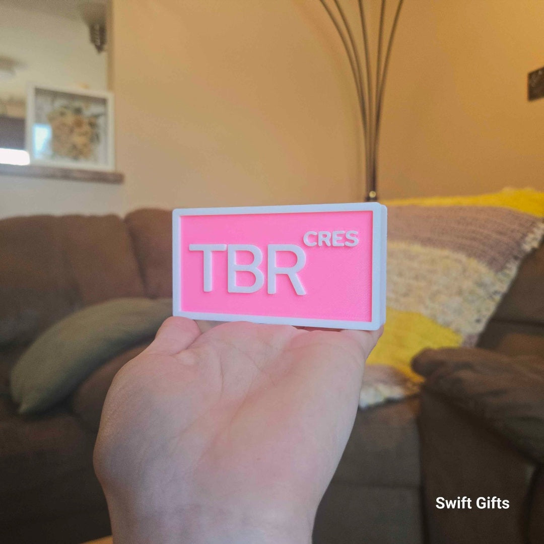 TBR Crescent Bookshelf Sign