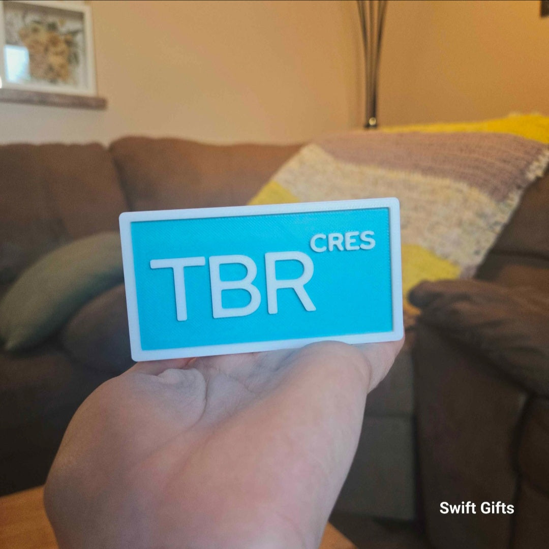 TBR Crescent Bookshelf Sign