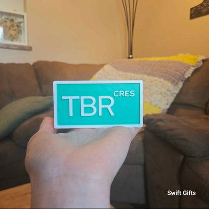 TBR Crescent Bookshelf Sign