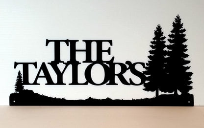 Personalized Metal Sign with Trees
