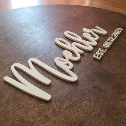 Round Wooden Wedding Guestbook