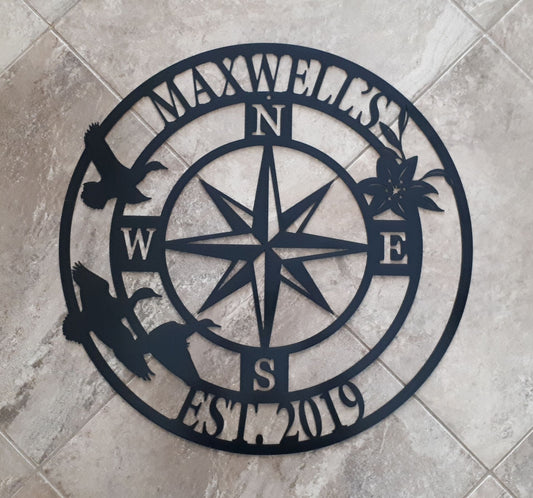 Personalized Indoor Compass Sign