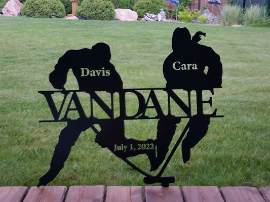 Personalized Metal Hockey Sign