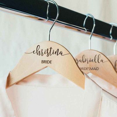 Engraved Wooden Wedding Hangers