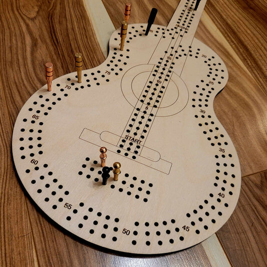 Acoustic Guitar Cribbage Board