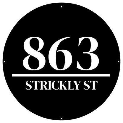 Bold Circular Modern Address Sign