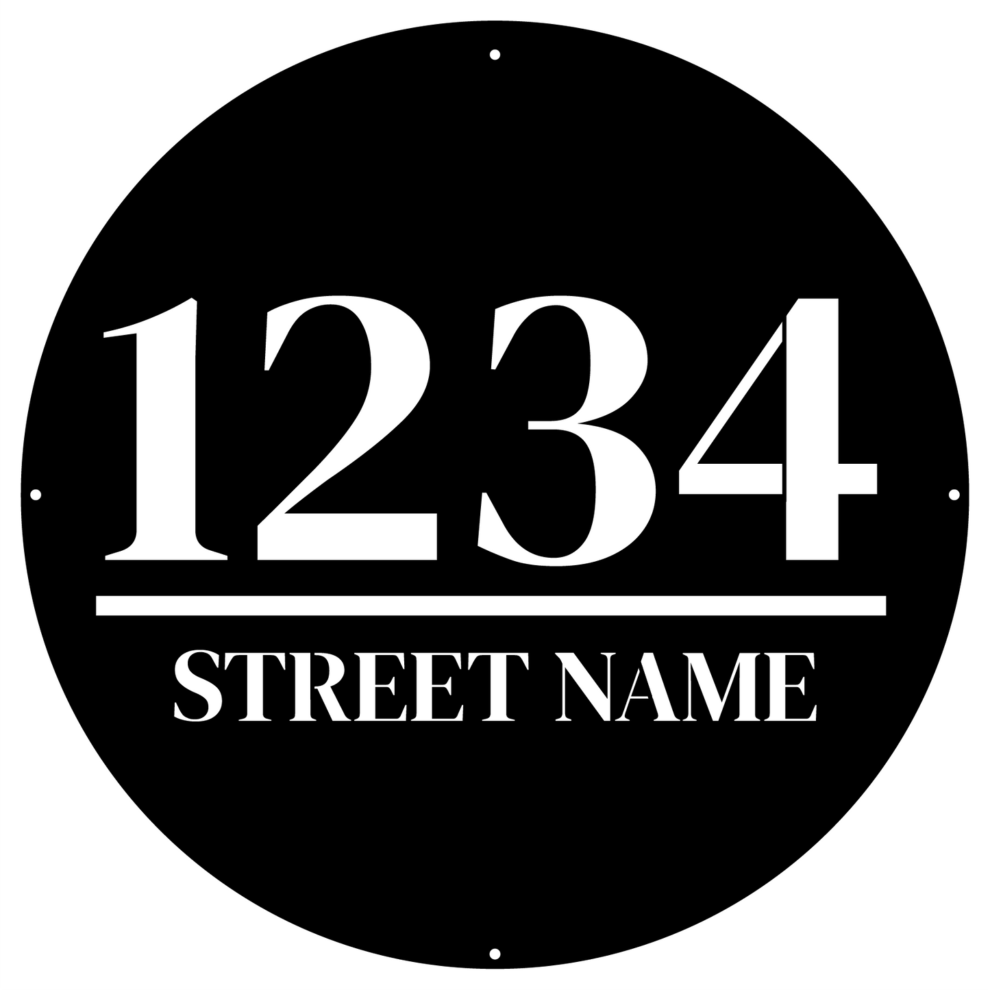Bold Circular Modern Address Sign