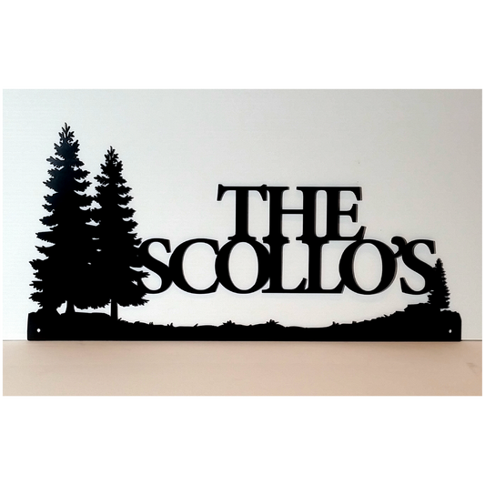 Personalized Metal Sign with Trees