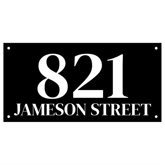 Bold Horizontal Metal Address Sign