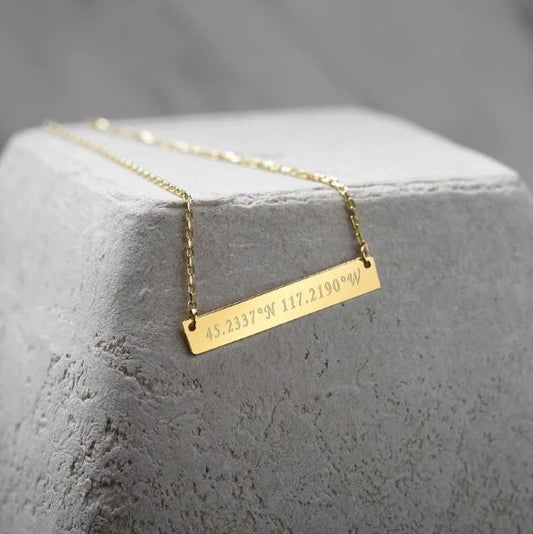 Engravable Bar Necklace