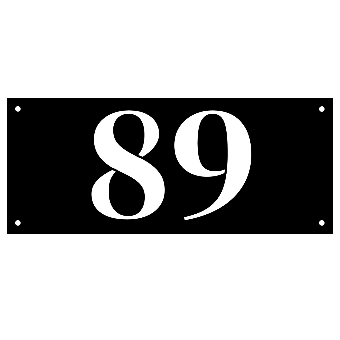 Bold Horizontal Metal House Number Sign