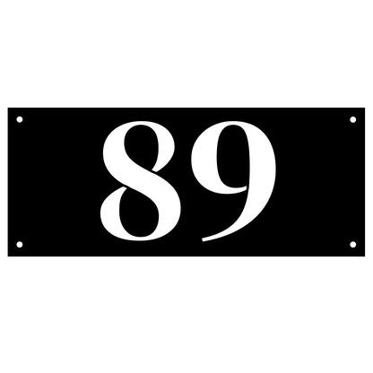 Bold Horizontal Metal House Number Sign