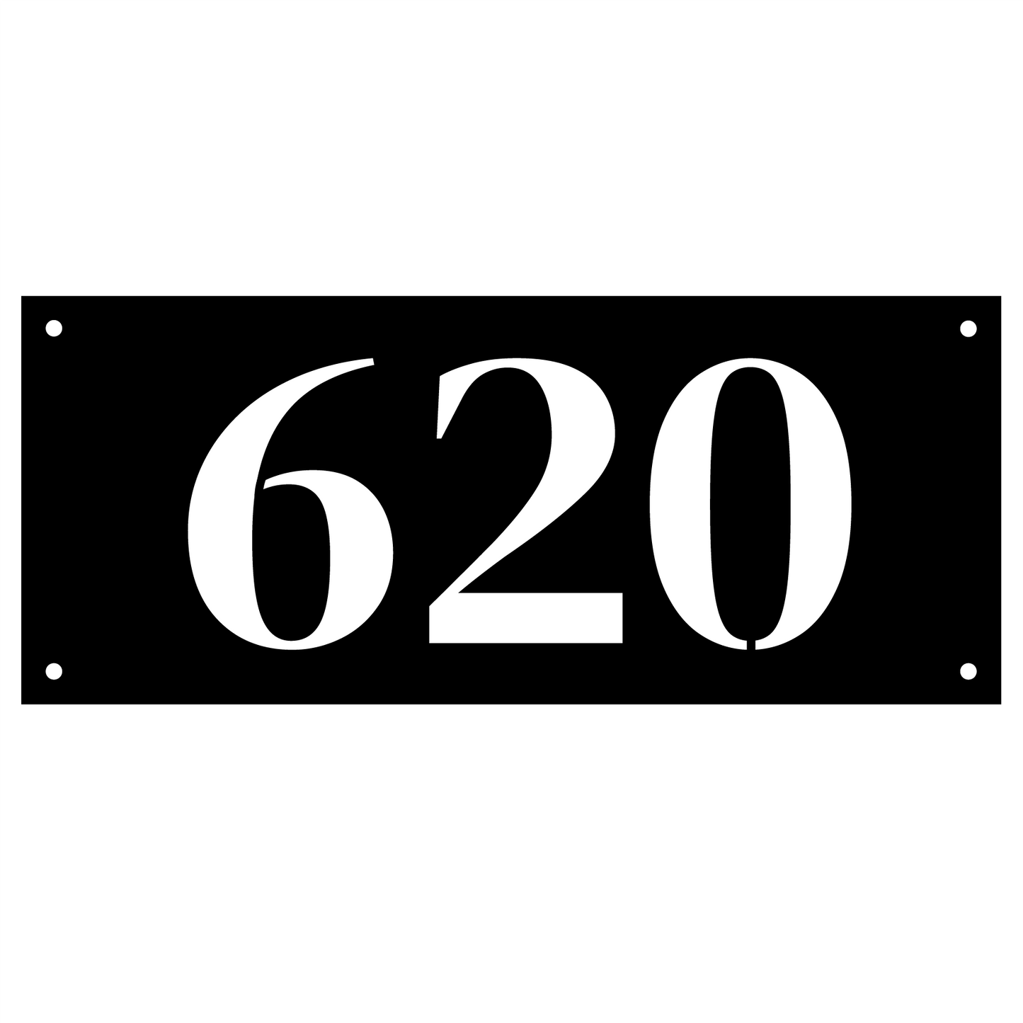 Bold Horizontal Metal House Number Sign