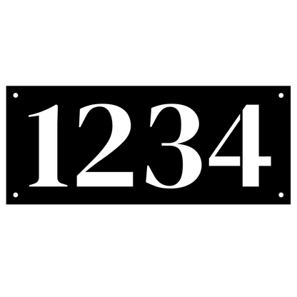 Bold Horizontal Metal House Number Sign