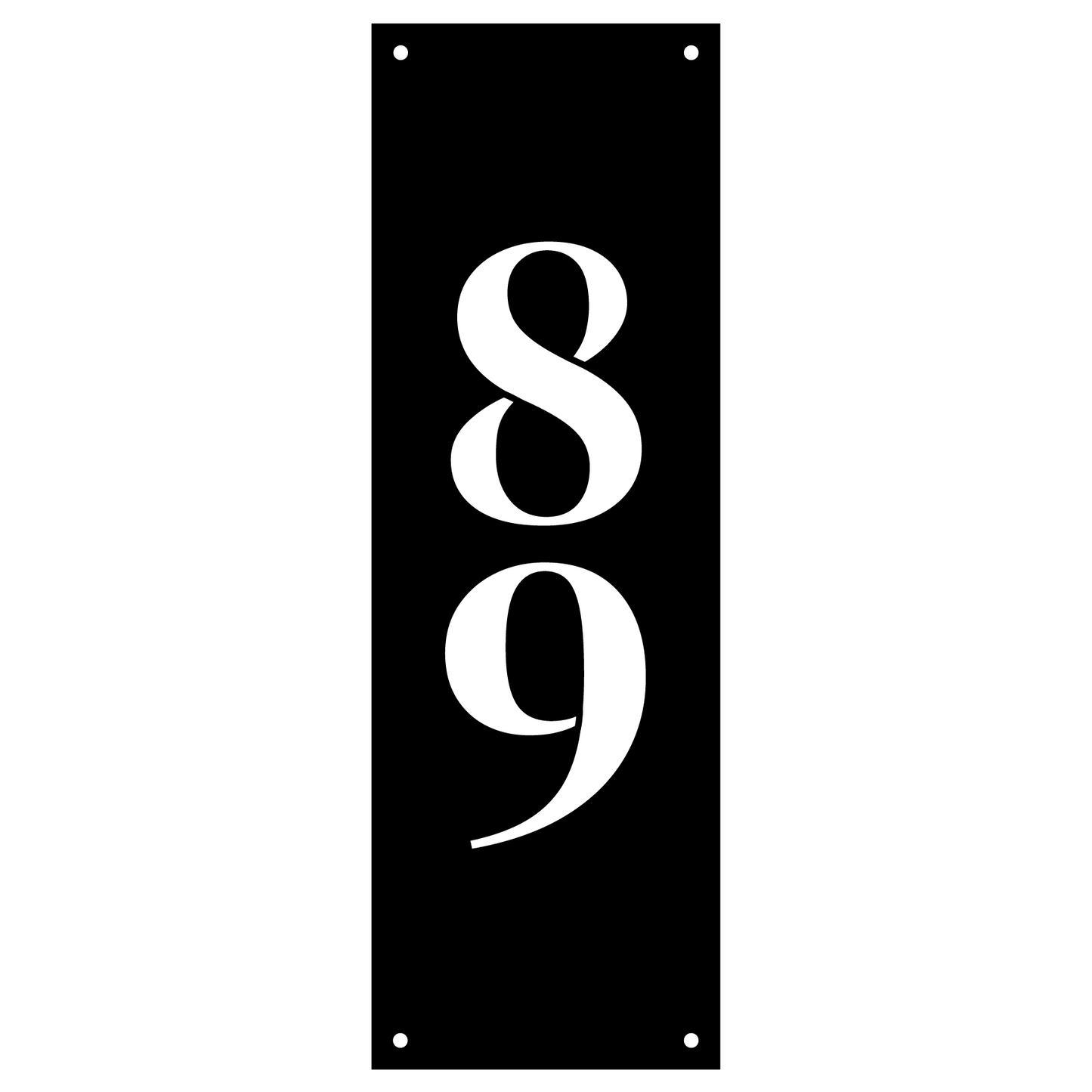Bold Vertical Metal House Number Sign