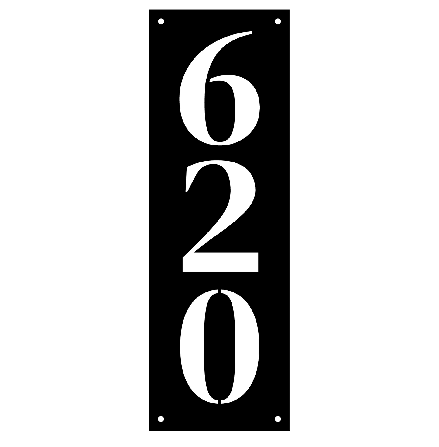 Bold Vertical Metal House Number Sign