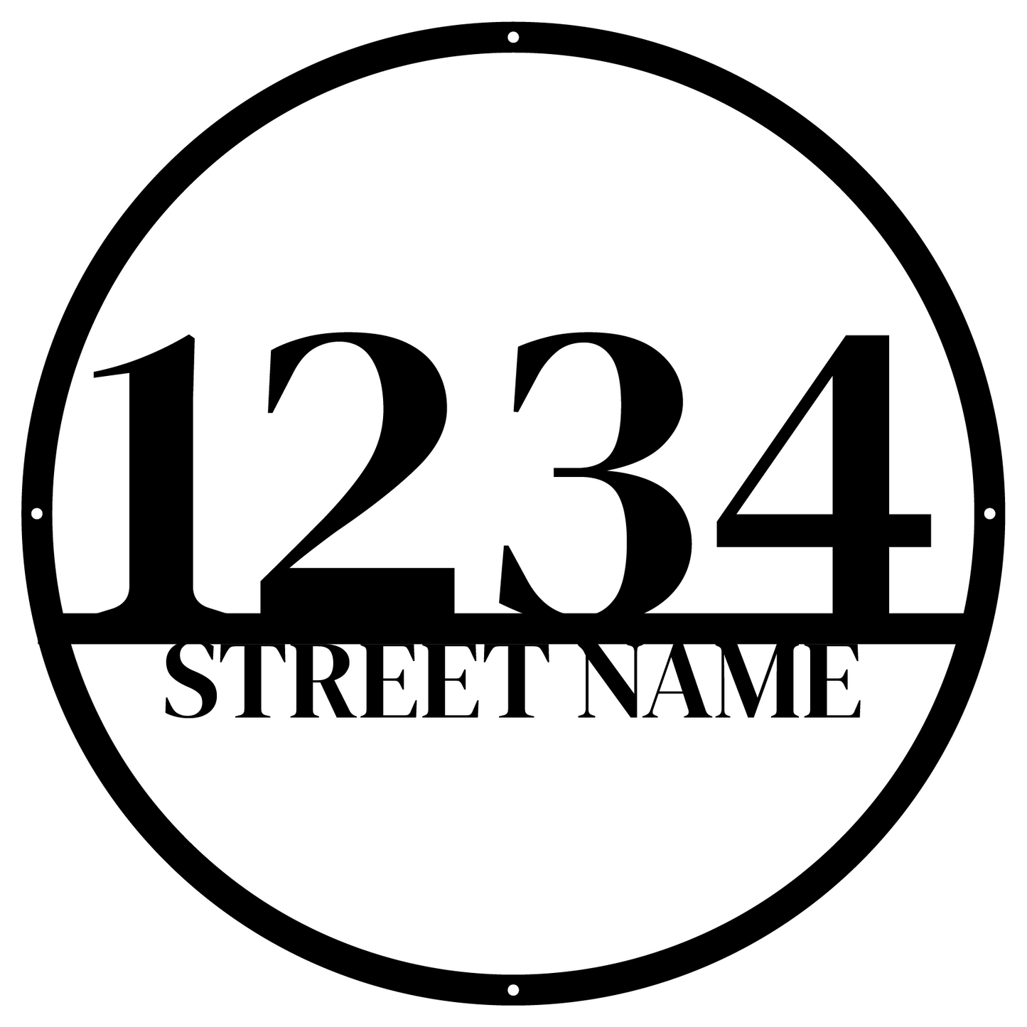 Minimalist Circular Modern Address Sign