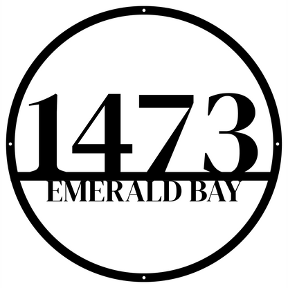 Minimalist Circular Modern Address Sign