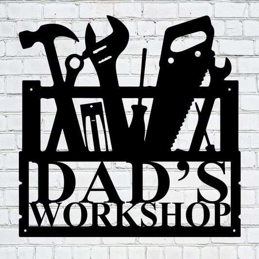 Dad's Workshop Toolbox Metal Sign