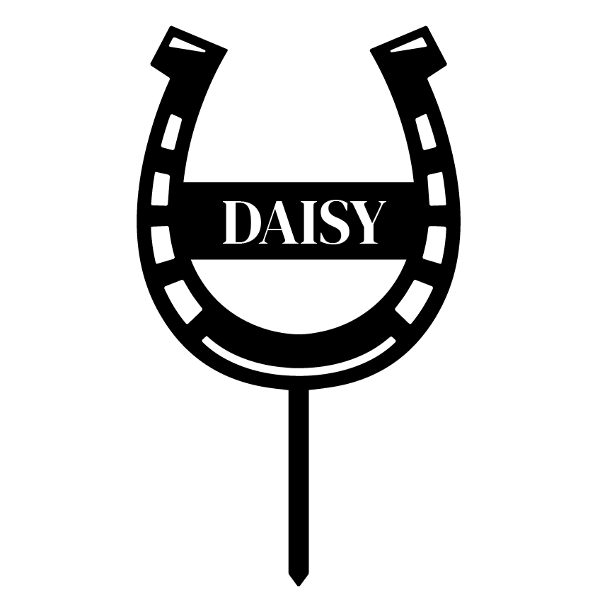 Minimalist Horseshoe Memorial Grave Marker
