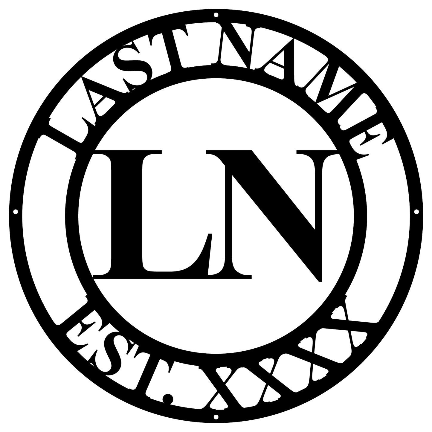 Minimalistic Circular Monogram Name Sign