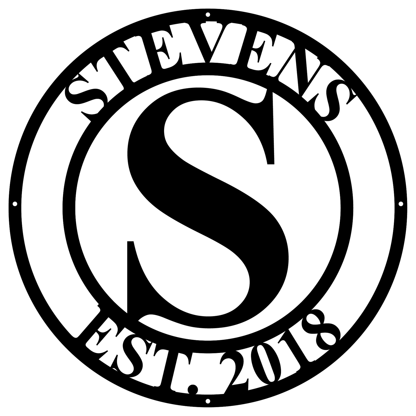 Minimalistic Circular Monogram Name Sign