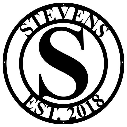 Minimalistic Circular Monogram Name Sign