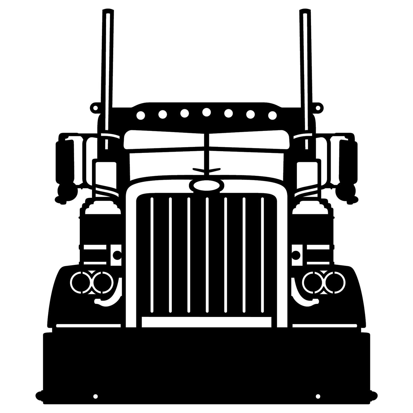 Modern Industrial Semi Truck Metal Sign