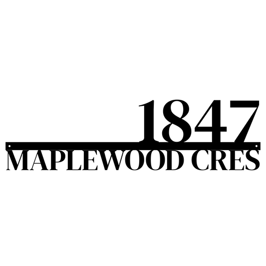 Modern Metal House Number Sign