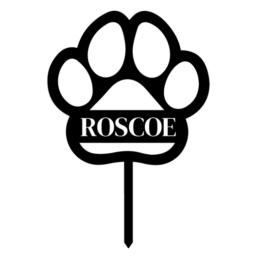 Minimalist Paw Print Pet Memorial Grave Marker