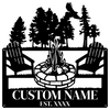 Rustic Square Metal Sign with Campfire and Trees