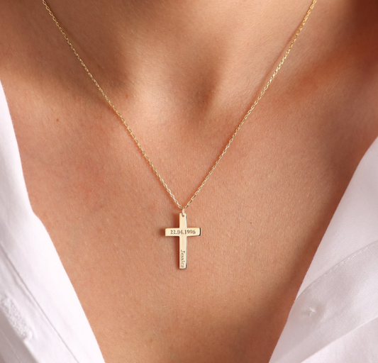 Engravable Cross Necklace