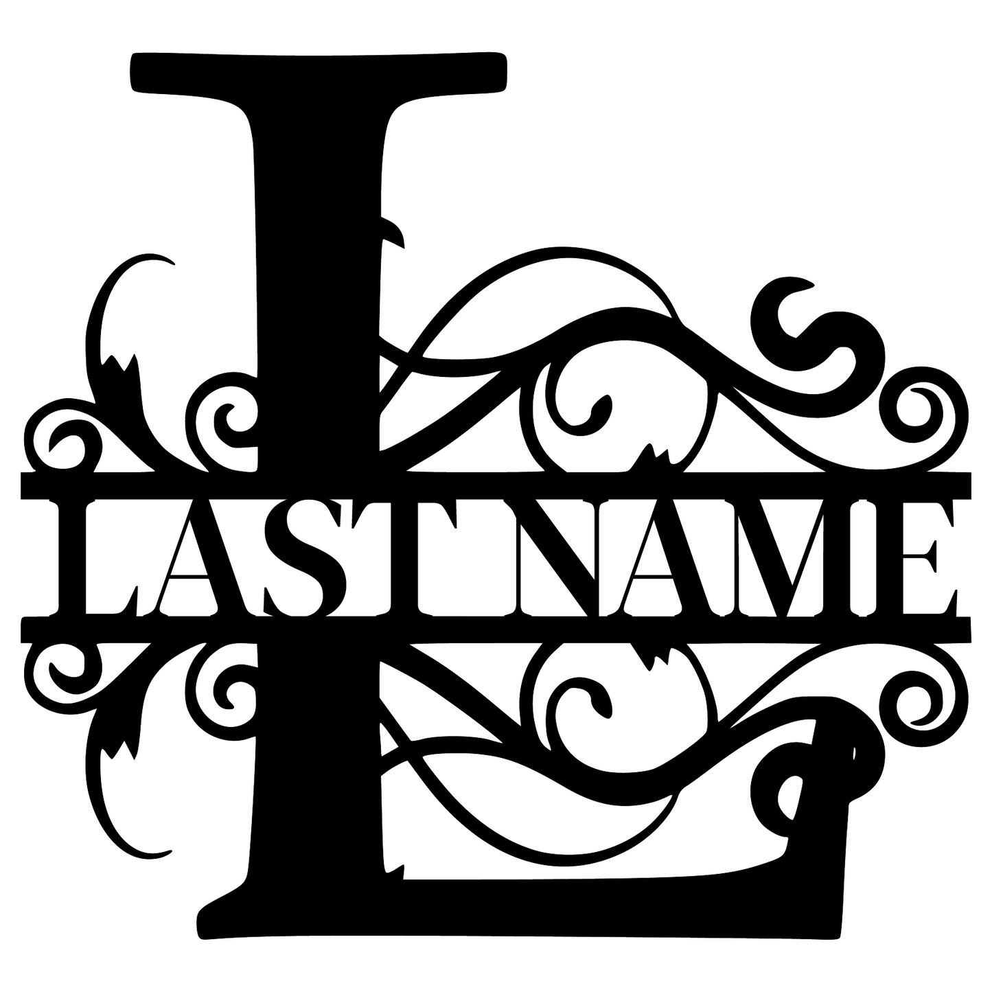 Whimsical Monogram Family Name Sign