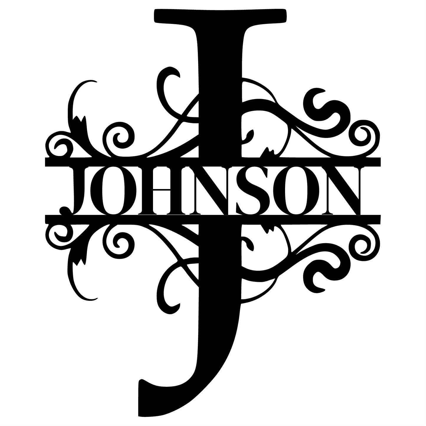 Whimsical Monogram Family Name Sign