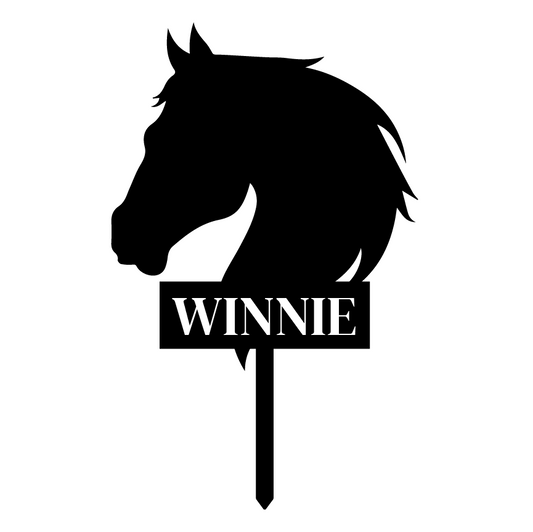 Horse Head Pet Memorial Grave Marker